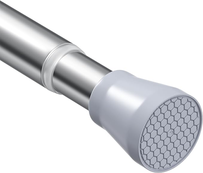Tension Curtain Rod Silver Tension Rod 28 To 48 Inch Spring Curtain Rod Non by ZipGloTensionRod