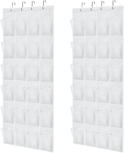 GORILLA GRIP Over the Door Shoe Organizer, 2 Pack, 24 Breathable Mesh Pockets by GorillaGrip