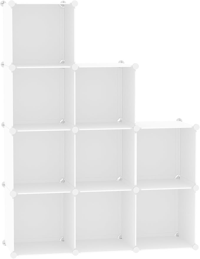 C&AHOME Cube Storage, 9-Cube Bookshelf, Plastic Closet Cabinet Organizer by CAHOME