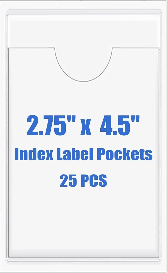 Origin-Joy 25 PCS Self-Adhesive Index Label Pockets by Origin-Joy