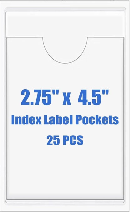 Origin-Joy 25 PCS Self-Adhesive Index Label Pockets by Origin-Joy