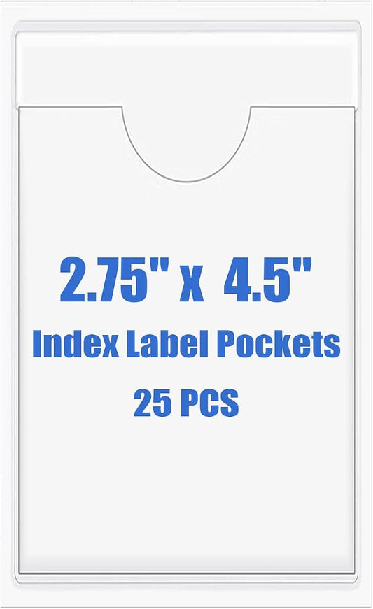 Origin-Joy 25 PCS Self-Adhesive Index Label Pockets by Origin-Joy