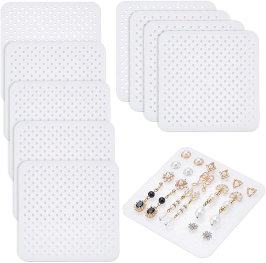10 Pcs Acrylic Earing Display Cards, 140 Holes White Acrylic Earring Organizer by GOMAKERER