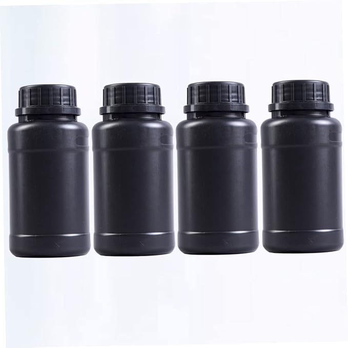 ULTECHNOVO 4pcs Black Plastic Storage Bottles Hdpe Light- Containers - Image 6