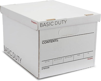 STAPLES Corrugated File Box Lift Off Lid, Letter/Legal Size by Staples