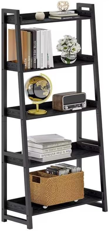 IRONCK Industrial Bookshelf 5-Tier 31.5 in Wide, Bookcase Ladder Shelf by IRONCK