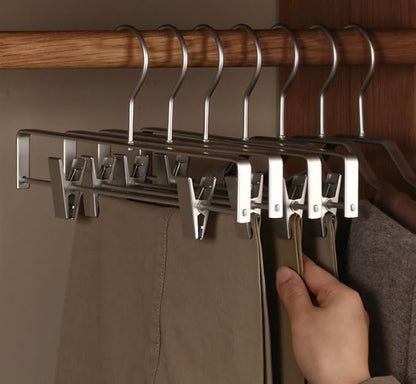 Premium Matte Silvery Aluminum Pants Clip Hanger 100 Pack, 12” Extra Smooth & - Image 5
