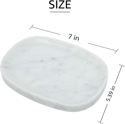 Marble Vanity Tray 7‘’ Decorative Tray Oval Storage Organizer Mini Bathroom - Image 2