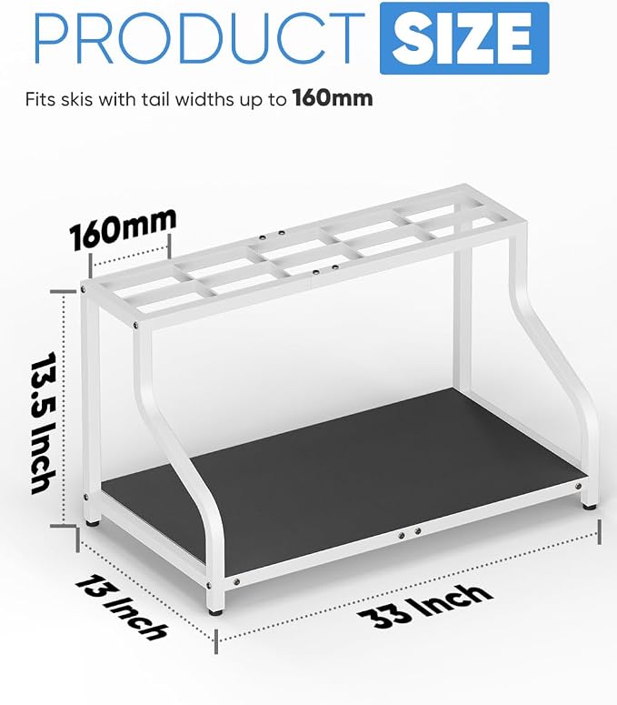 Ski Storage Rack for Garage — Freestanding Ski Holder for 5 Pair Skis, Indoor - Image 2