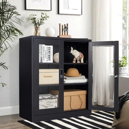 SISESOL Black Metal Storage Cabinet - Image 2