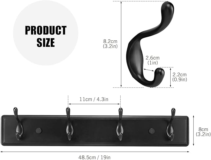 Wooden Coat Rack, Wall-Mounted Organizer - Image 2