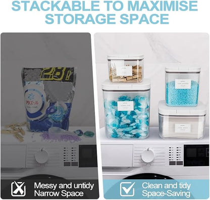 4 Pack Stackable Laundry Pods Container & Dryer Sheet Holder - Image 5