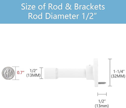 TYRON Smallest Closet Rods for Hanging Clothes, 1/2" Diameter, 12-18 In. | White - Image 3
