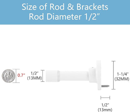 TYRON Smallest Closet Rods for Hanging Clothes, 1/2" Diameter, 12-18 In. | White - Image 3