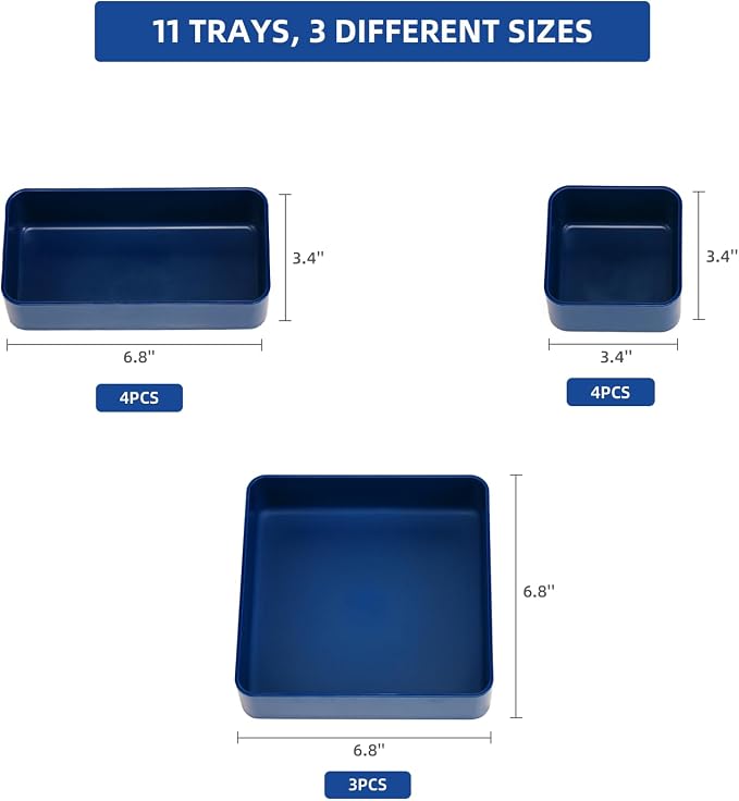 CHANCETSUI 11-Piece Stackable Drawer Organizer Set, Stationery, Utensils in - Image 6