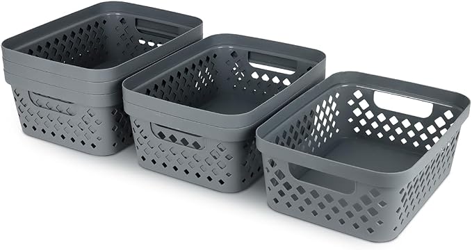 Glad Plastic Storage Basket Set, Value Pack of 6 | Open Storage Bins - Image 6