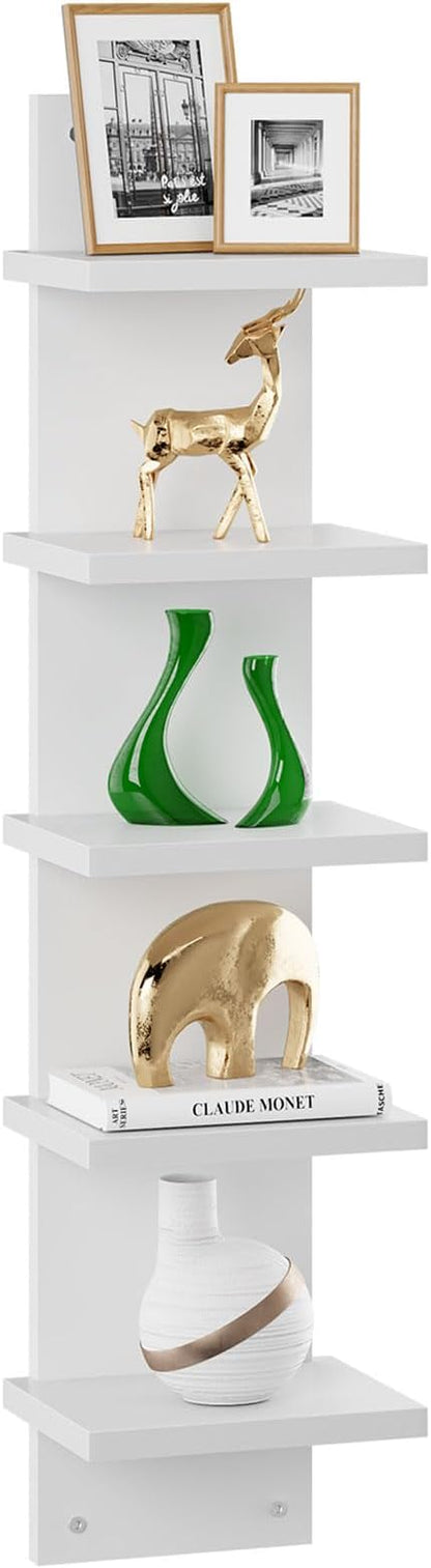 IBUYKE 5 Tier Wall Shelf Unit, Decorative Wall Mount Vertical Shelving by IBUYKE