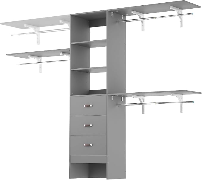iSunirm 8FT Closet System, Wall Mount Bedroom Wardrobe by iSunirm