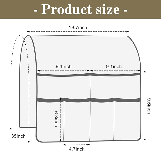 Couch Armrest Organizer Remote Control Holder Bedside Caddy - Image 4