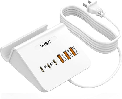 VHBW USB C Charger Block, 6 Port 3A and 3C Multiple USB Charging Station by VHBW