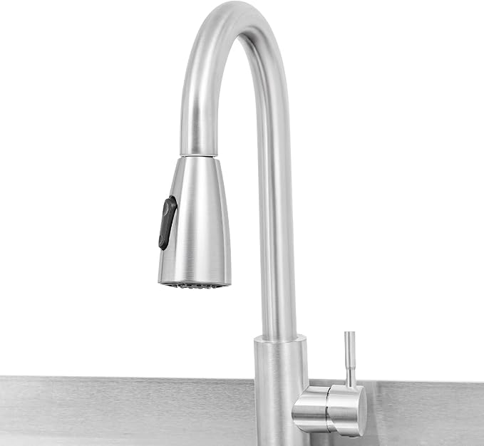 Stainless Steel Utility Sink, Free Standing Single Bowl Kitchen Sink - Image 3