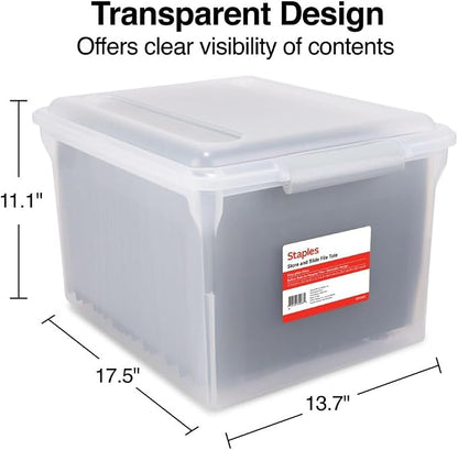 STAPLES Store & Slide Plastic File Box Latching, Letter/Legal Size - Image 9