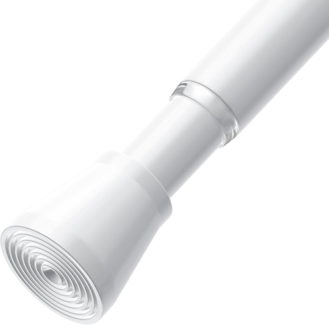 AIZESI White Tension Rod for Windows 28 to 48 inch, Adjustable Curtain Rods No by AIZESITENSIONROD