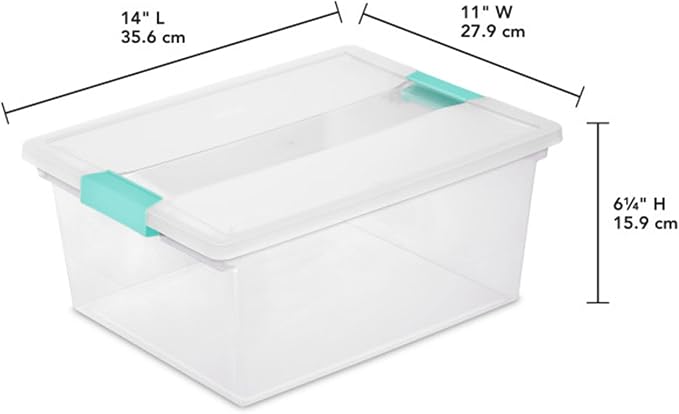 Sterilite 4-Pack Clip Box, Large Stackable Plastic Storage Bins w/ Latching Lids - Image 3