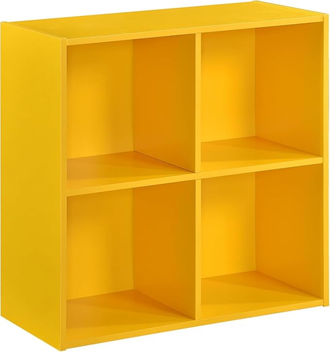 KB Designs - Yellow 4 Cube Storage Organizer Book Shelf, Toy Storage Organizer - Image 3