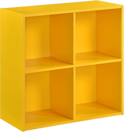 KB Designs - Yellow 4 Cube Storage Organizer Book Shelf, Toy Storage Organizer - Image 3