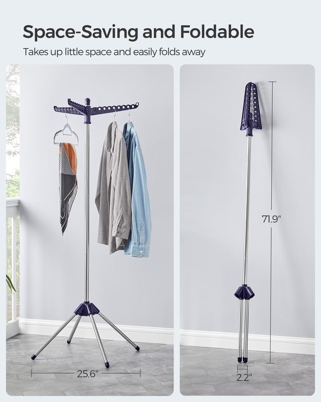 SONGMICS Clothes Drying Rack, 59-Inch Folding Laundry Drying Rack - Image 3