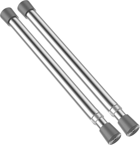 AIZESI 2pcs Sliver Small Tension Rods 12 to 20 Inch Adjustable Tension Curtain by AIZESITENSIONROD