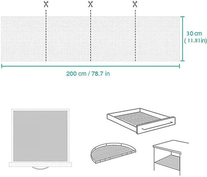 Shelf Liner Drawer Liner Non-Slip Mat Shelves Liners 12" X6.5’ Grid Pattern PVC - Image 3