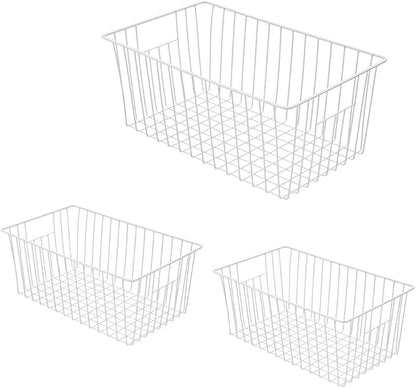 16Lx12W inch Wider Freezer Storage Organizer Baskets Container, Deep Metal Wire by Y.Z.Bros