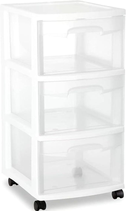 3 Drawer Rolling Plastic Storage Cart - Image 6