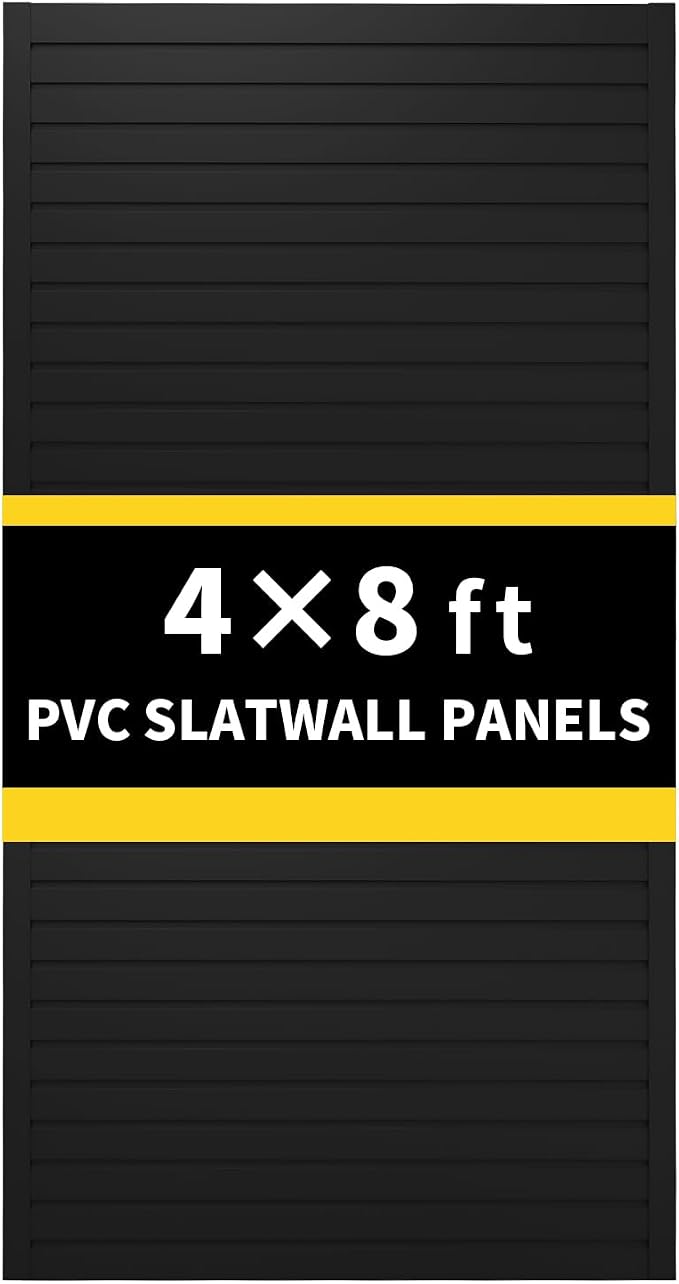 4'H x 4'W PVC Slatwall Panels Garage Wall Storage System by Unknown