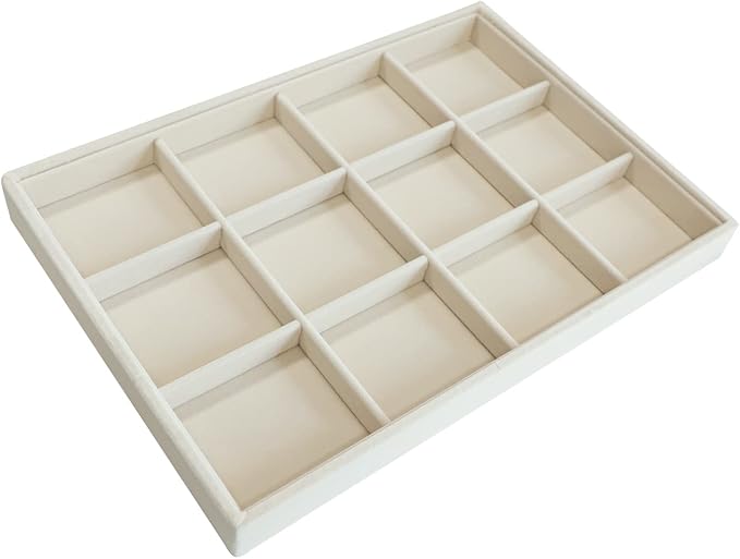 Stratalife 12 Grid Jewelry Organizer Tray, Stackable Drawer Earring Organizer - Image 6