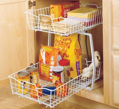 ClosetMaid 14 in. Pull Out Cabinet Organizer, 2 Tier, Heavy Duty, Slide Out - Image 8
