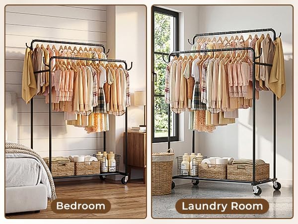 Clothes Rack, Rolling Clothing Rack - Image 8