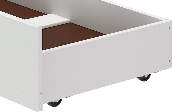 White Wood Underbed Storage Drawers on Wheels - Image 4