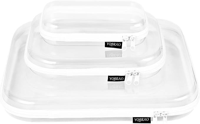 Hard Sided Clear Zipper Case for Storage- Professional-Grade Plastic Clear by Unknown