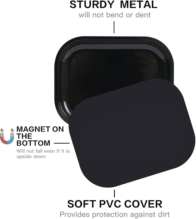 HOKirin Metal Tray with Soft Magnetic Lid, Metal Small Tray with Spill Proof - Image 2