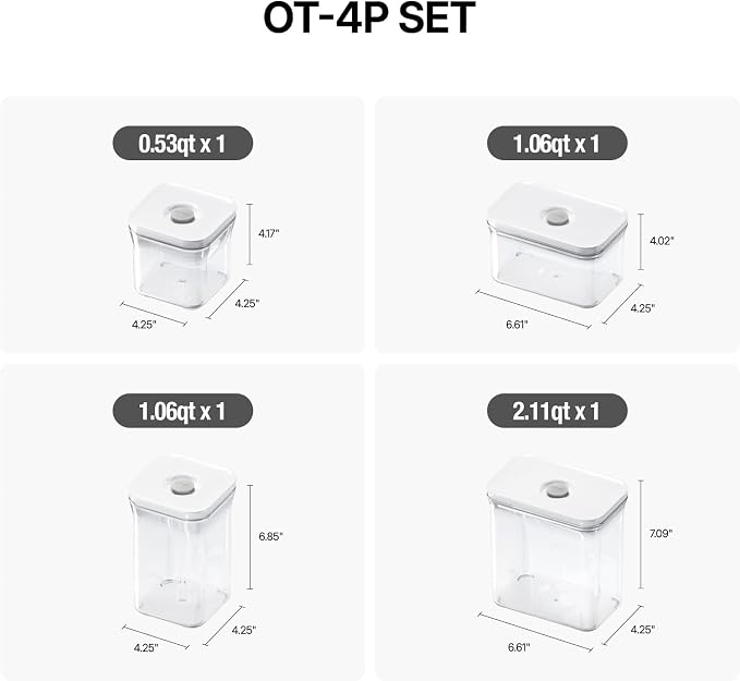 VAKUEN Premium Airtight Food Storage Containers 4-piece/Set, BPA Free, 100% - Image 2