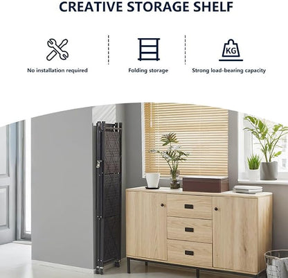 Foldable 4-Tier Metal Storage Shelf - Image 7
