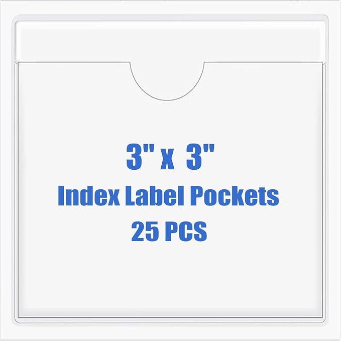 Origin-Joy 25 PCS Self-Adhesive Index Label Pockets by Origin-Joy