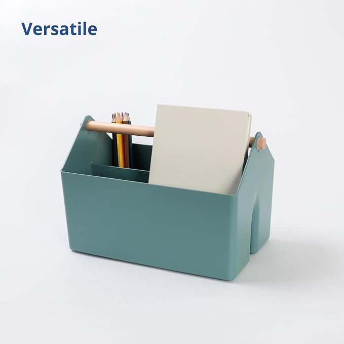 BLUE GINKGO Medium Storage Basket – Plastic Caddy - Image 3