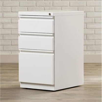 Pemberly Row 3 Drawers 27.75" Vertical White Metal Filing Cabinet Lockable - Image 2