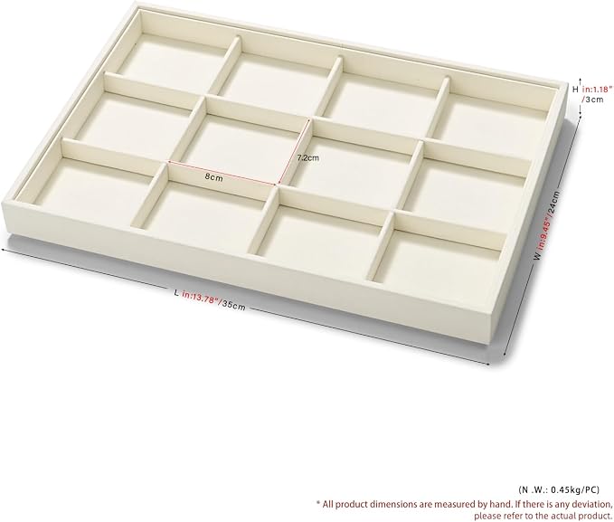 12 Grids Microfiber Jewelry Tray Bracelet Bangle Earring Tray Jewelry Display - Image 4