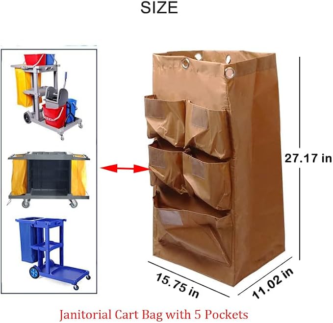 Large Capacity Waterproof Janitorial Cart Bag - Image 2