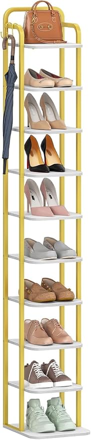 Hzuaneri 10 Tiers Vertical Shoe Rack, Narrow Shoe Tower, Tall Shoes Shelf - Image 9